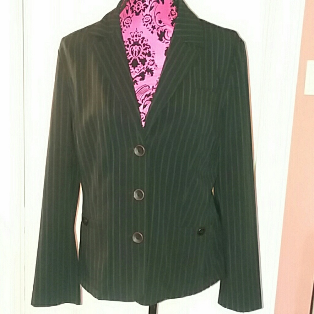 Black Pinstripe Blazer - Size 12